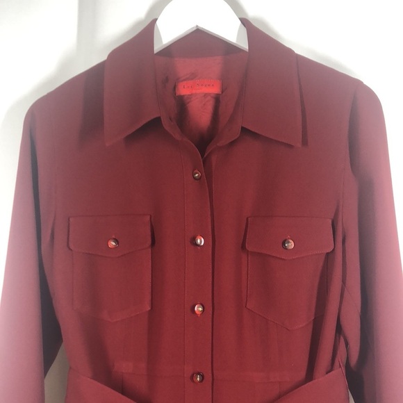 Lei Sogna Italy long light coat burgundy color - Picture 3 of 11